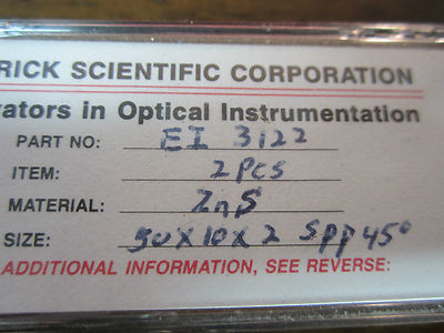 Rare Optical Zinc Sulphide ZnS Infrared Window Mil Spec Laser Optics