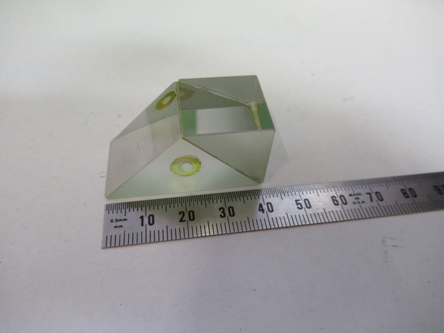 ANTIQUE BAUSCH LOMB GLASS PRISM OPTICS MICROSCOPE PART AS PICTURED  V3-A-55