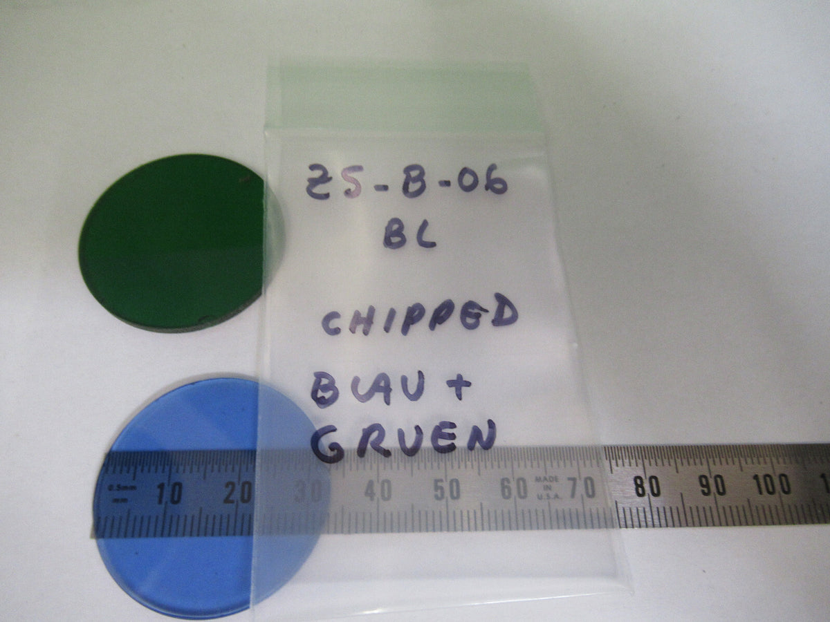 Bausch & Lomb blue + green filters Glass Microscope Part