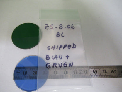 Bausch & Lomb blue + green filters Glass Microscope Part