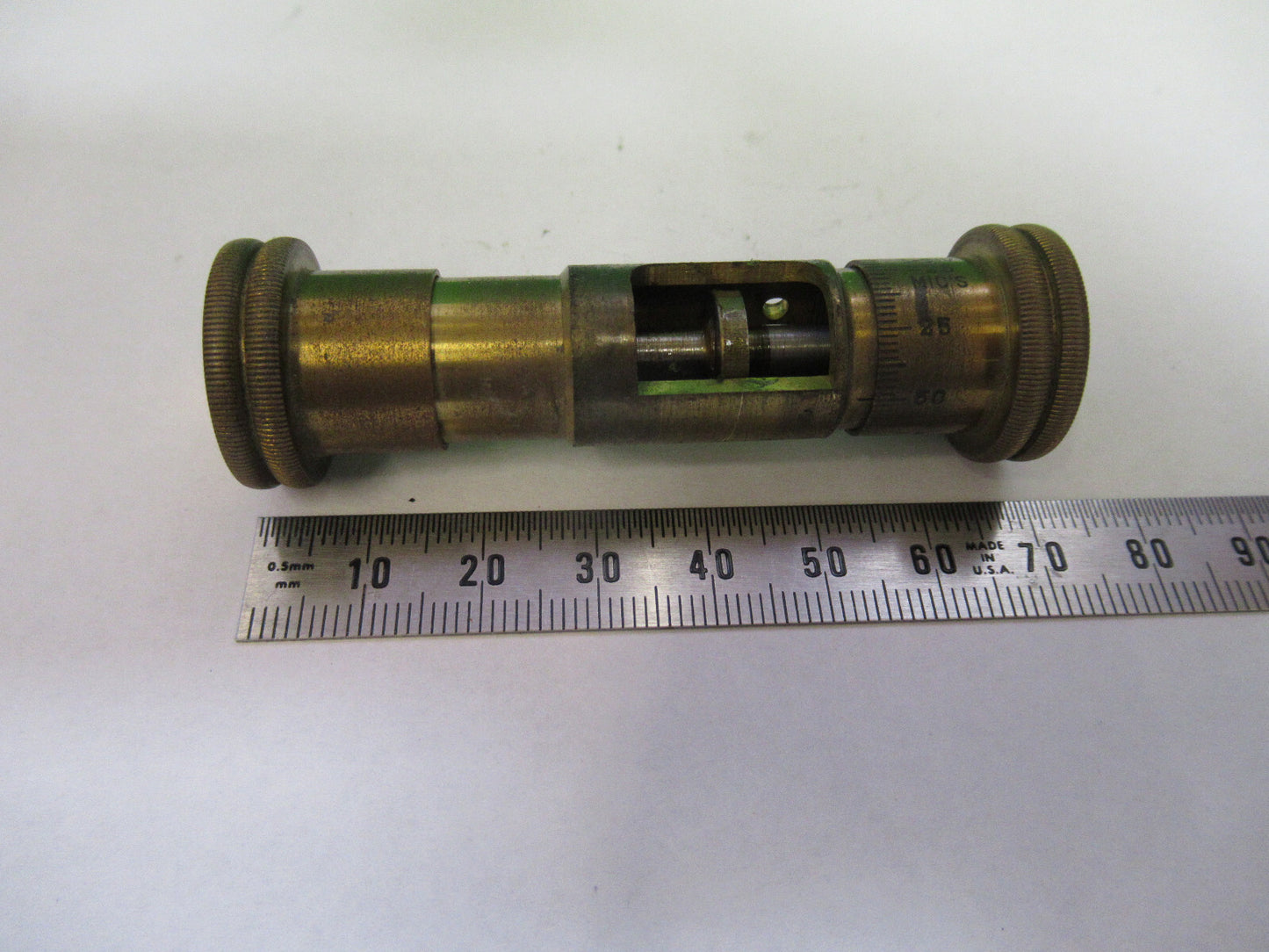 Spencer Lens Co. Antique Brass Fine Micrometer Microscope Part
