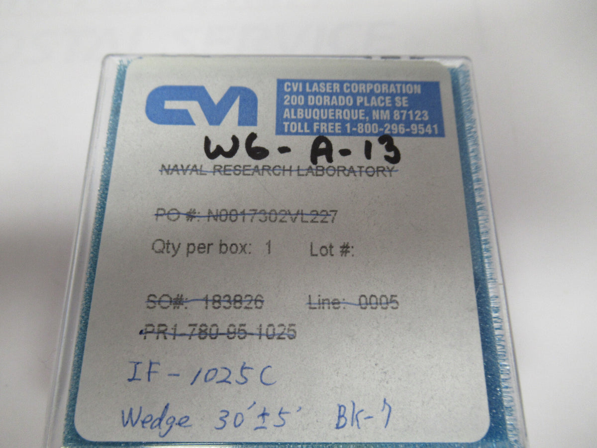 OPTICAL BK-7 GLASS WEDGE CVI  OPTICS AS PICTURED &W6-A-13