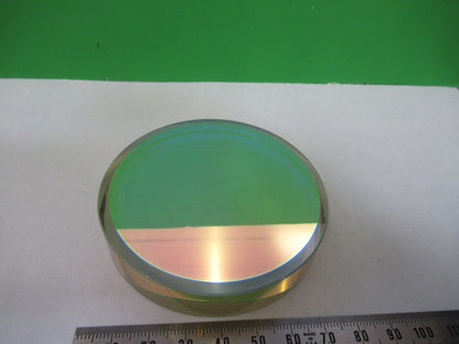 OPTICAL FLAT ZERODUR SCHOTT LASER OPTICS DICHROIC COATED AS PICTURED &F3-B-90