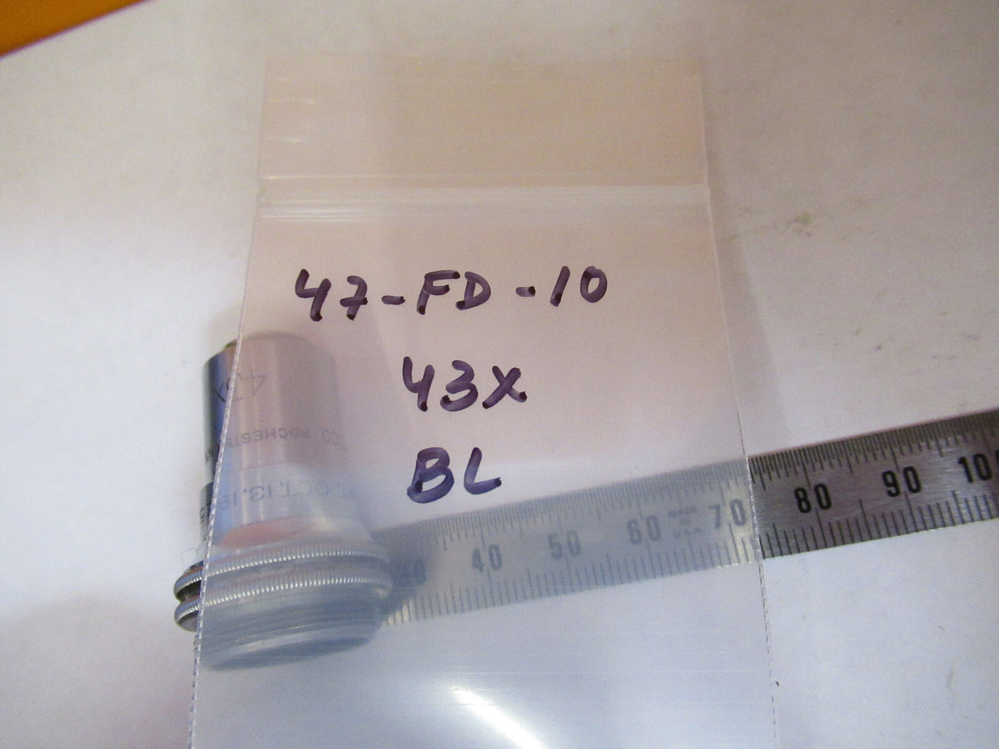 ANTIQUE BAUSCH LOMB 43X 4mm LENS OBJECTIVE MICROSCOPE PART AS PICTURED 47-FD-10