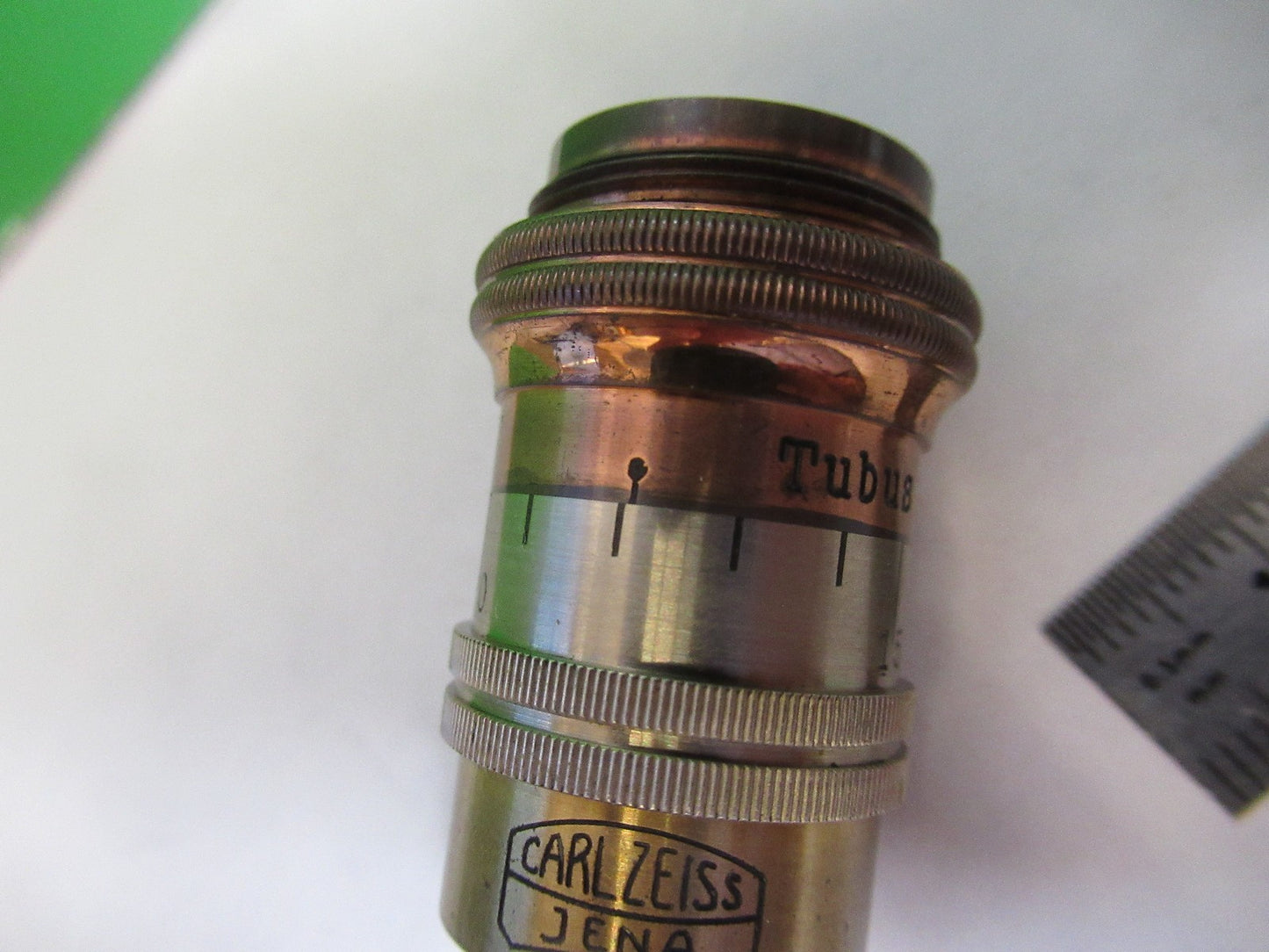 ANTIQUE BRASS OBJECTIVE CARL ZEISS 1903 RARE IRIS OPTICS MICROSCOPE PART F3-B-19