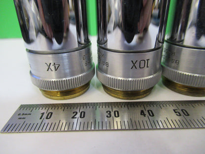 LOT 4ea OBJECTIVE BAUSCH LOMB INDUSTRIAL MICROSCOPE PART AS PICTURED X6-A-105