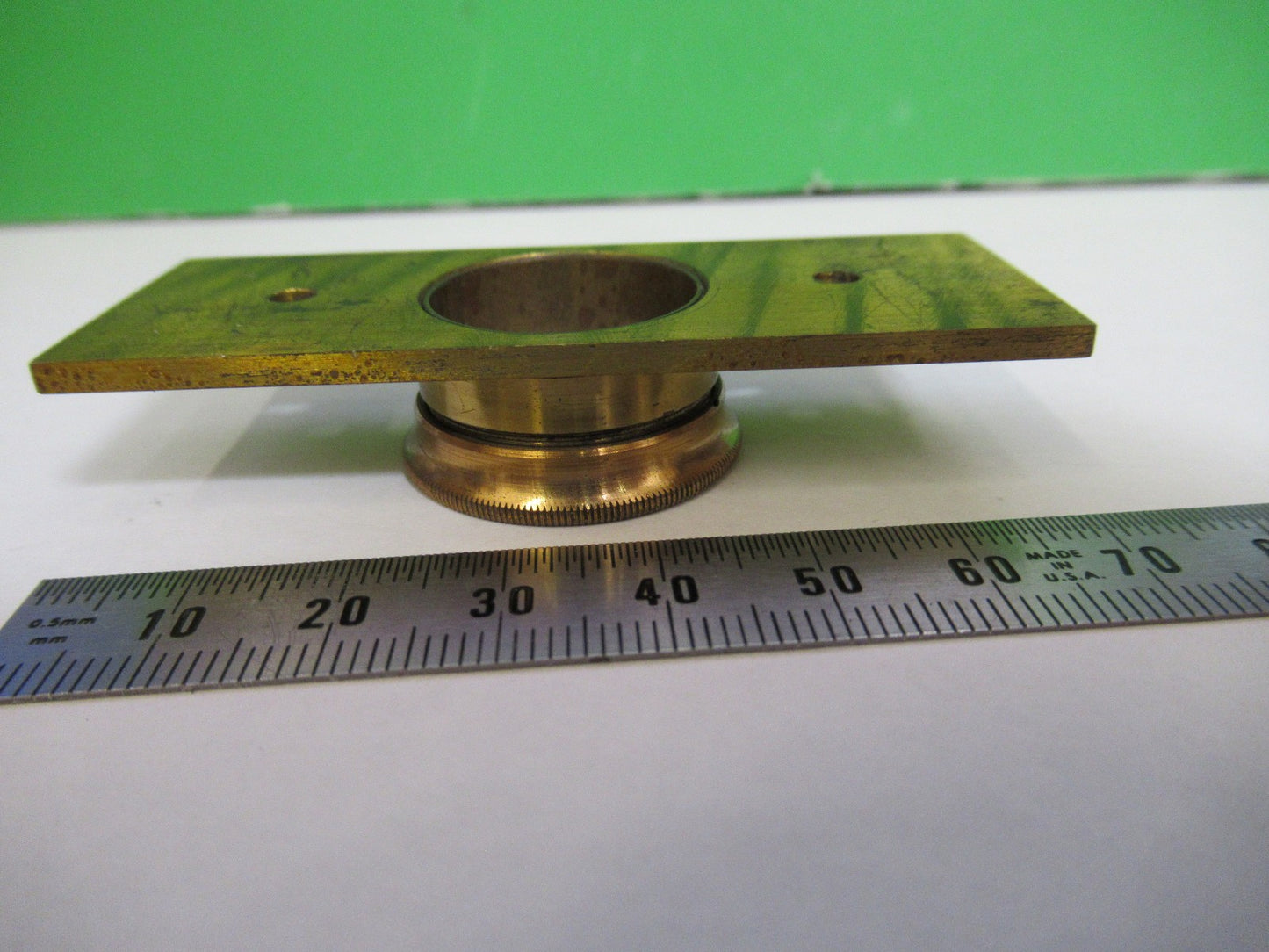ANTIQUE BRASS STAGE COMPRESSORIUM UK LONDON MICROSCOPE PART AS PIC X3-B-12