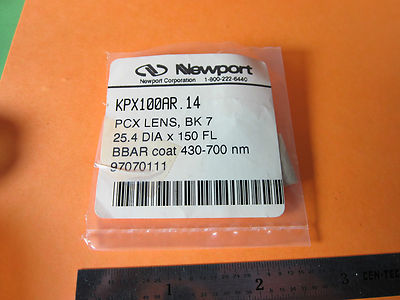 Optical Newport BK7 PlanO Convex Lens 1" Diameter Fl 150 mm Laser Optics