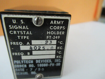 U.s. Army Signal Corps Resonator Quartz Crystal Frequency Control AS Pic