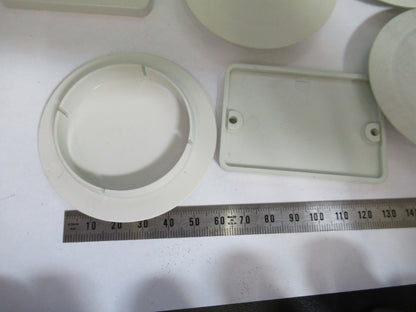 LEICA LEITZ GERMANY DMRB PLASTIC COVERS LOT MICROSCOPE PART AS PICTURED V7-FT-93
