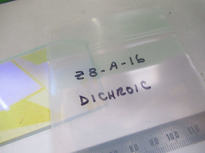 OPTICAL COATED GLASS PLATE DICHROIC LASER OPTICS AS PICTURED #Z8-A-16