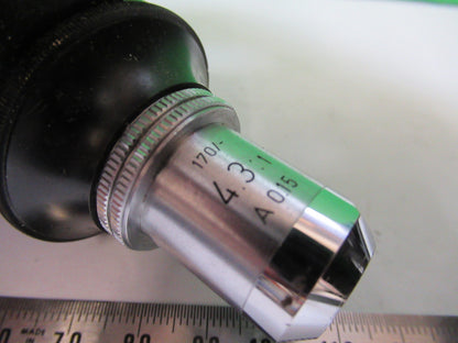 AMERICAN OPTICS AO TUBUS + OBJECTIVE LEITZ 4.3X MICROSCOPE PART AS PIC S1-B-84