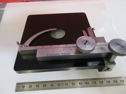 LEITZ GERMANY WETZLAR XY STAGE TABLE CLIPS MICROSCOPE PART AS PICTURED T9-A-19