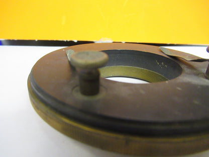 ANTIQUE BAUSCH LOMB POL STAGE TABLE BRASS MICROSCOPE PART AS PICTURED Y1-A-45