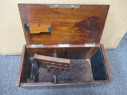 ANTIQUE EMPTY WOOD CASE REICHERT AUSTRIA MICROSCOPE PART AS PICTURED &LOB