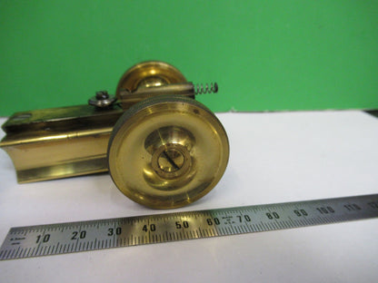 ANTIQUE BRASS LEITZ GERMANY STAGE KNOBS MICROSCOPE PART AS PICTURED V3-A-32