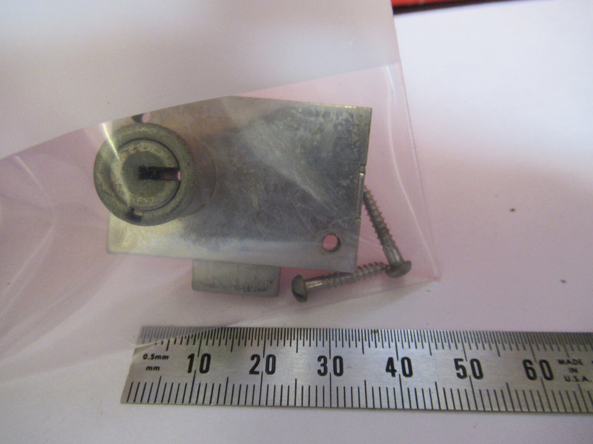 ANTIQUE BAUSCH LOCK ASSEMBLY WITHOUT KEY MICROSCOPE PART AS PICTURED Y5-A-08