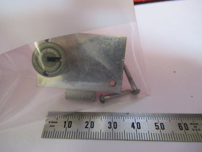 ANTIQUE BAUSCH LOCK ASSEMBLY WITHOUT KEY MICROSCOPE PART AS PICTURED Y5-A-08