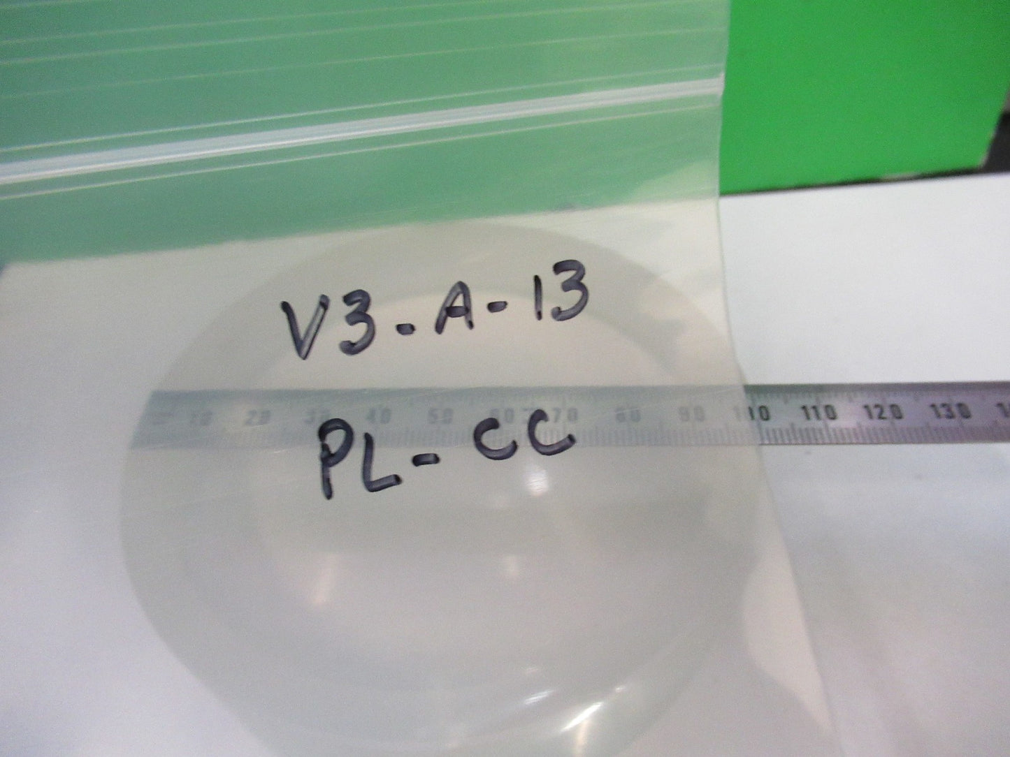 HUGE OPTICAL PLANO CONCAVE THICK GLASS MIL SPEC OPTICS AS PICTURED V3-A-13