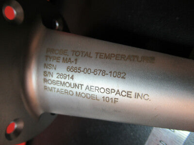 Aircraft Rosemount Aerospace 101F MA-1 Nsn 6685-00-678-1082 Probe Temperature