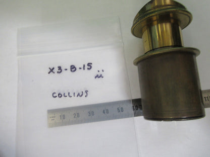 ANTIQUE BRASS OCULAR EYEPIECE LENS COLLINS LONDON UK MICROSCOPE PART X3-B-15