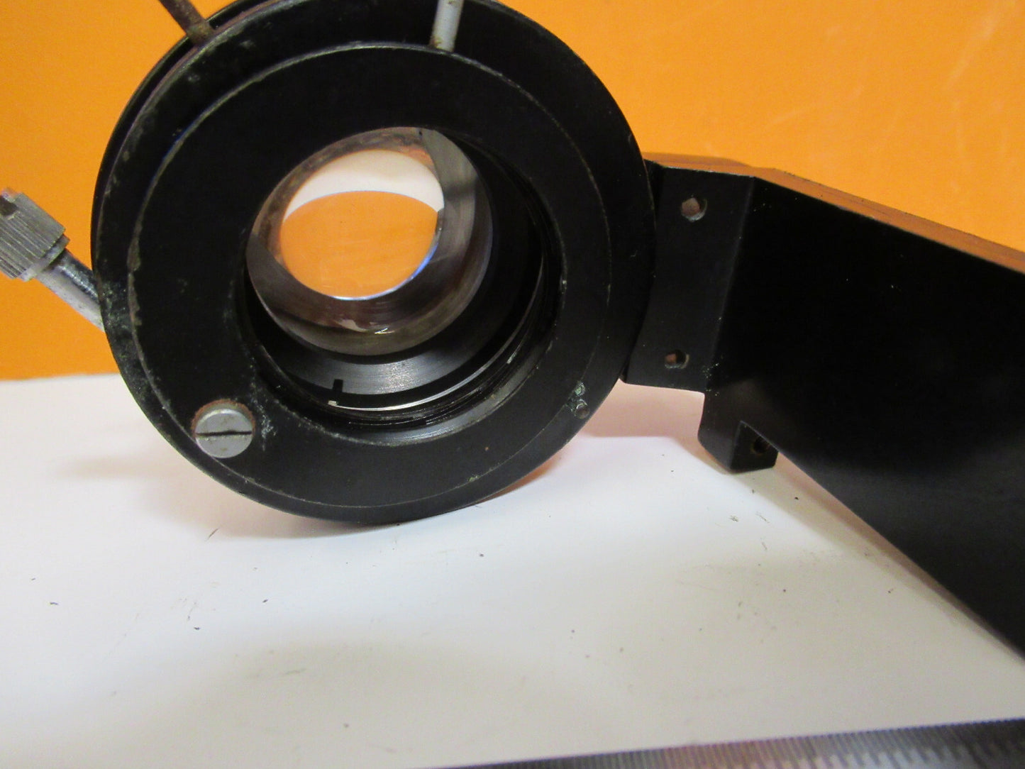 COOKE UK ENGLAND CONDENSER + IRIS + HOLDER MICROSCOPE PART AS PICTURED Y2-A-27