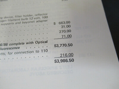 ORIGINAL BOOKLET LEITZ WETZLAR GERMANY PRICELIST MICROSCOPE PART AS PICTURED W3