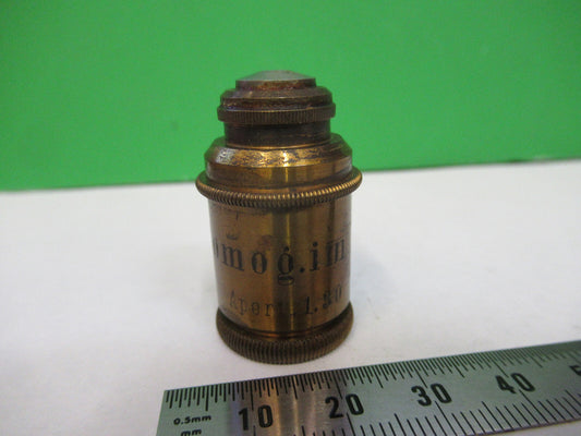 Antique Brass Reichert Austria Objective Rare Microscope Part