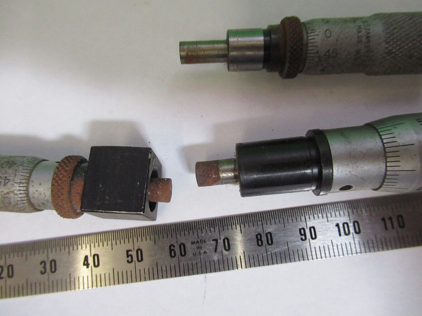 FOR PART or REPAIR LOT MICROMETER STARRETT FEINMEYER they move fine  z1-b-40