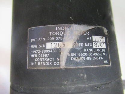 AIRCRAFT PART BELL COBRA 209-075-657-101 INDICATOR TORQUE AS PICTURED X4-A-54