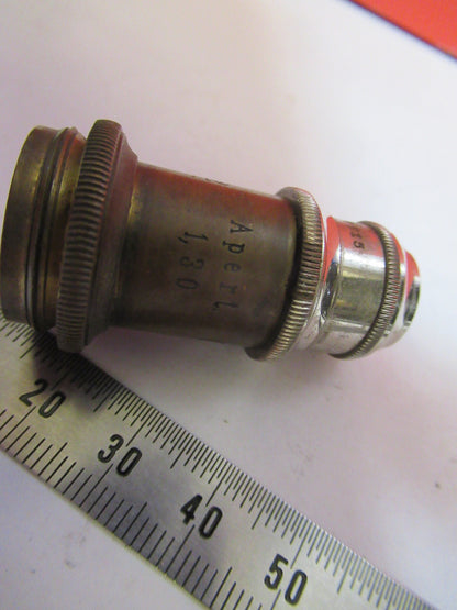 ANTIQUE BRASS ERNST LEITZ IMMERSION OBJECTIVE MICROSCOPE AS PICTURED &F8-A-79