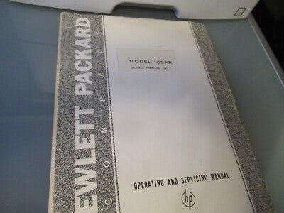 Vintage Manual HP 103AR Quartz Oscillator Frequency Standard 1961