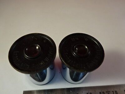 PAIR LEITZ GERMANY 10X LENS EYEPIECE OCULAR MICROSCOPE PART OPTICS &99-A-25