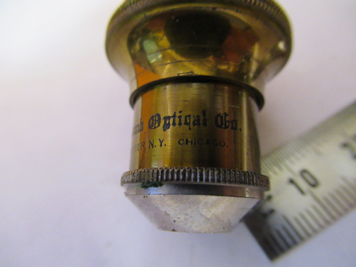 ANTIQUE BAUSCH LOMB BRASS OBJECTIVE 1in MICROSCOPE PART AS PICTURED Y1-A-52