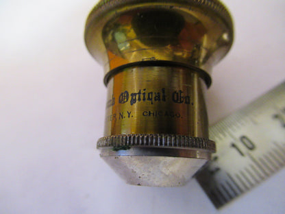 ANTIQUE BAUSCH LOMB BRASS OBJECTIVE 1in MICROSCOPE PART AS PICTURED Y1-A-52