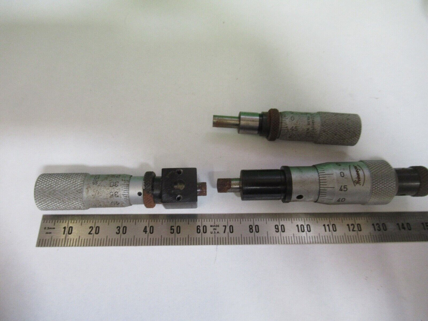 FOR PART or REPAIR LOT MICROMETER STARRETT FEINMEYER they move fine  z1-b-40