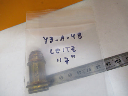ANTIQUE BRASS ERNST LEITZ OBJECTIVE "7" MICROSCOPE PART AS PICTURED Y3-A-48