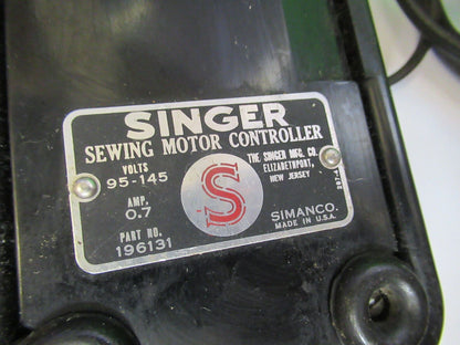 OLD SINGER SEWING ACCESSORY MACHINE  foot pedal switch ASSEMBLY &H2-A-53