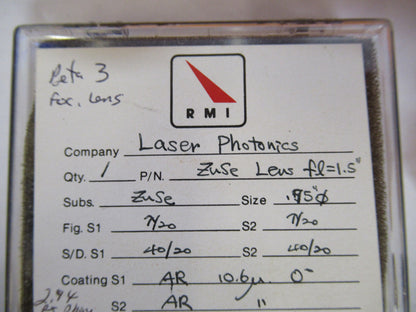 Optical ex-NASA Coated ZnSe Lens Pro Laser Optics