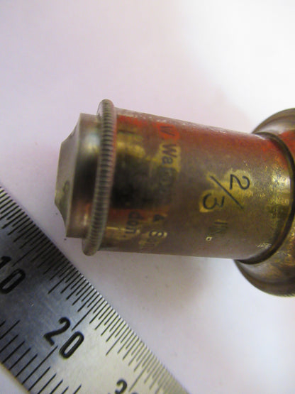 ANTIQUE BRASS WATSON LONDON 2/3 OBJECTIVE MICROSCOPE AS PICTURED &F8-A-73