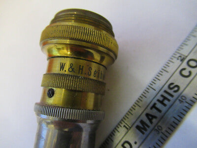 ANTIQUE W&H SEIBERT WETZLAR OBJECTIVE MICROSCOPE PART AS PICTURED &8z-a-107