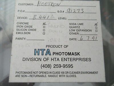 COLLECTABLE PHOTOMASK HOETRON ELECTRONIC COMPONENTS RARE AS PICTURED &F5-A-119