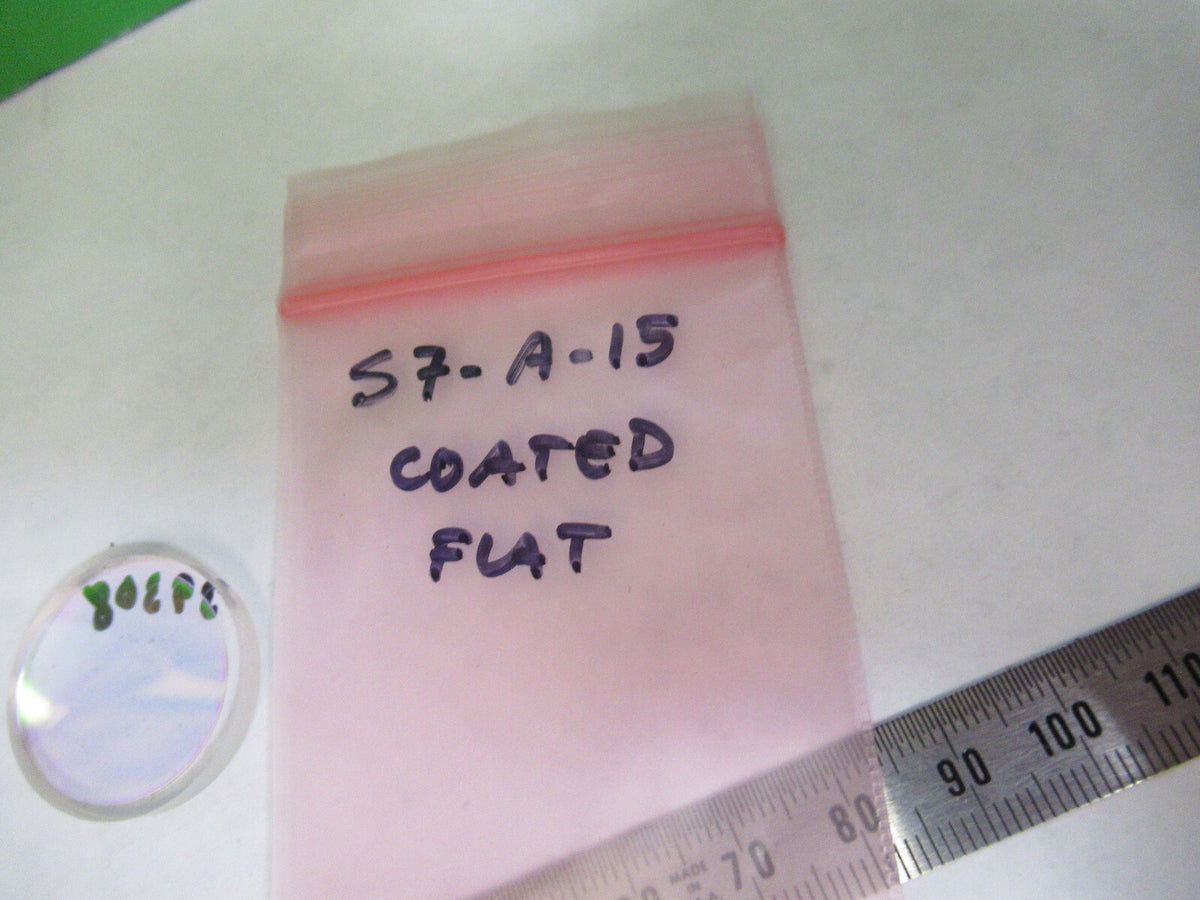 OPTICAL FLAT COATED OPTICS LASER OPTICS  AS PICTURED S7-A-15