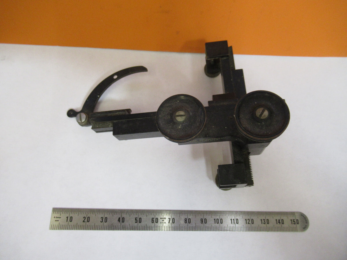 ANTIQUE XY CLIPS BAUSCH LOMB STAGE MICROSCOPE PART AS PICTURED Y4-A-120