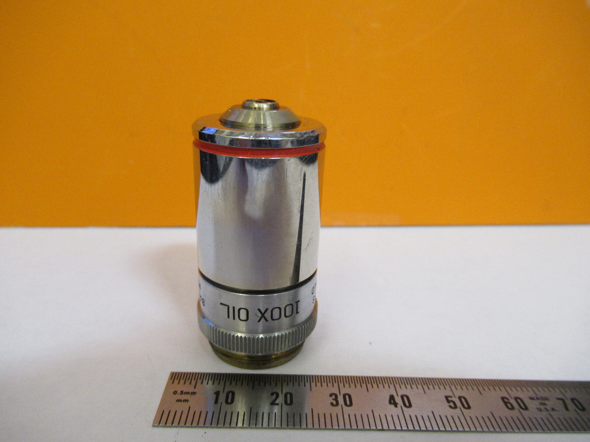 MICROSCOPE INDUSTRIAL OBJECTIVE BAUSCH LOMB FLAT FIELD 100X OPTICS AS IS Y3-A-90
