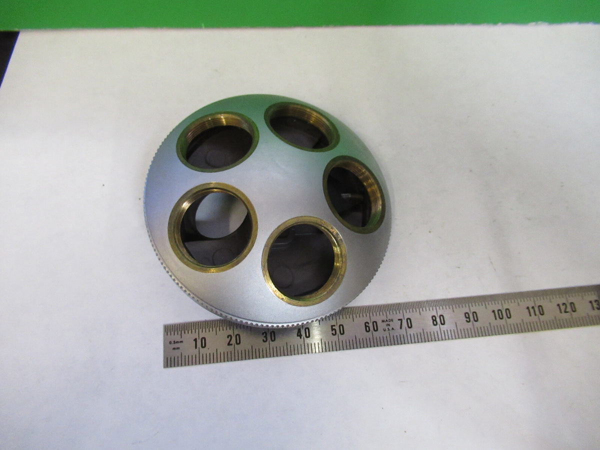 LEITZ WETZLAR GERMANY QUINTUPLE NOSEPIECE MICROSCOPE PART AS PICTURED X2-A-21