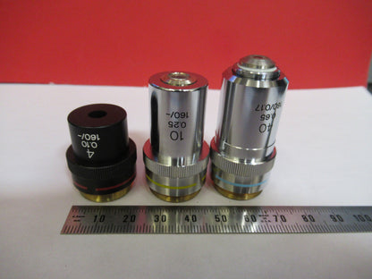 LOT TASCO OBJECTIVES 4X 10X 40X OPTICS MICROSCOPE PART AS PICTURED  T7-A-05