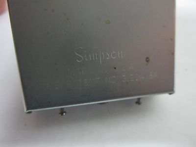 VINTAGE SIMPSON DC MILLIAMPERES ELECTRIC DISPLAY AMPS BIN#L1-15