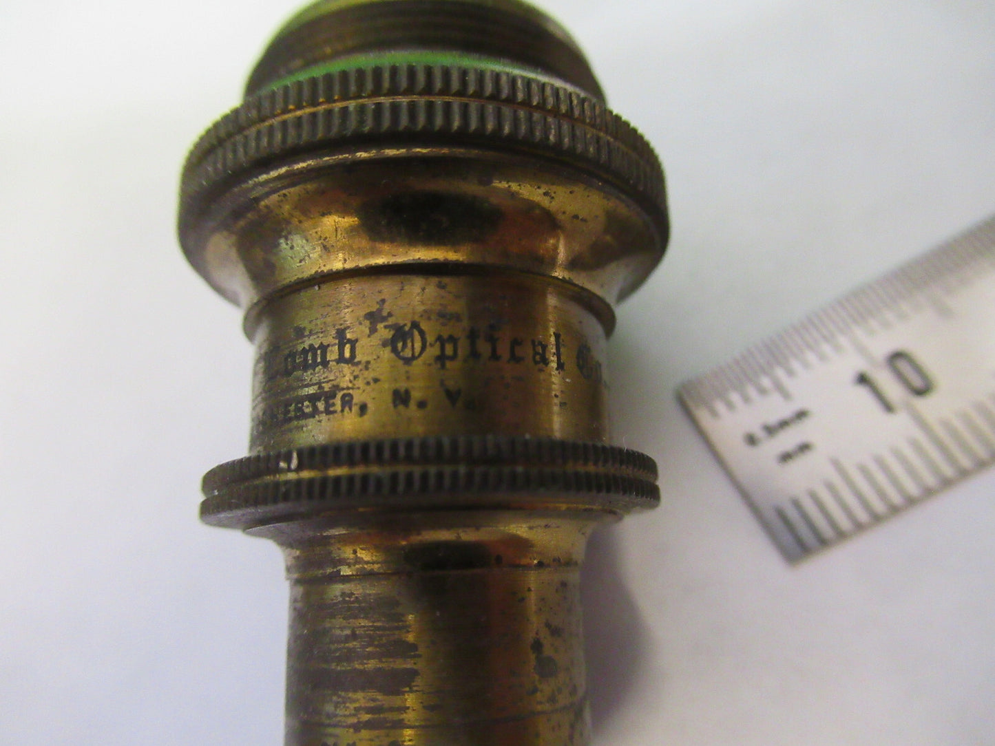 ANTIQUE BAUSCH LOMB BRASS OBJECTIVE 1/6 MICROSCOPE PART AS PICTURED S7-A-33