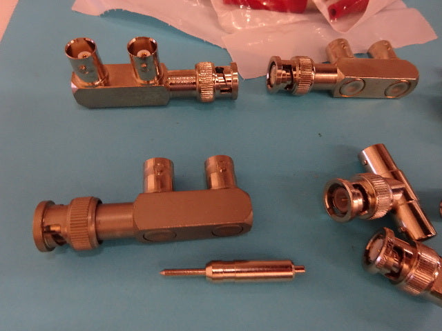 LOT BNC CONNECTOR ADAPTERS  RF MICROWAVE FREQUENCY AS PICTURED AS IS #B6H-22